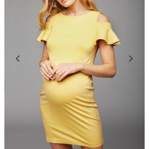 Cold shoulder maternity dress